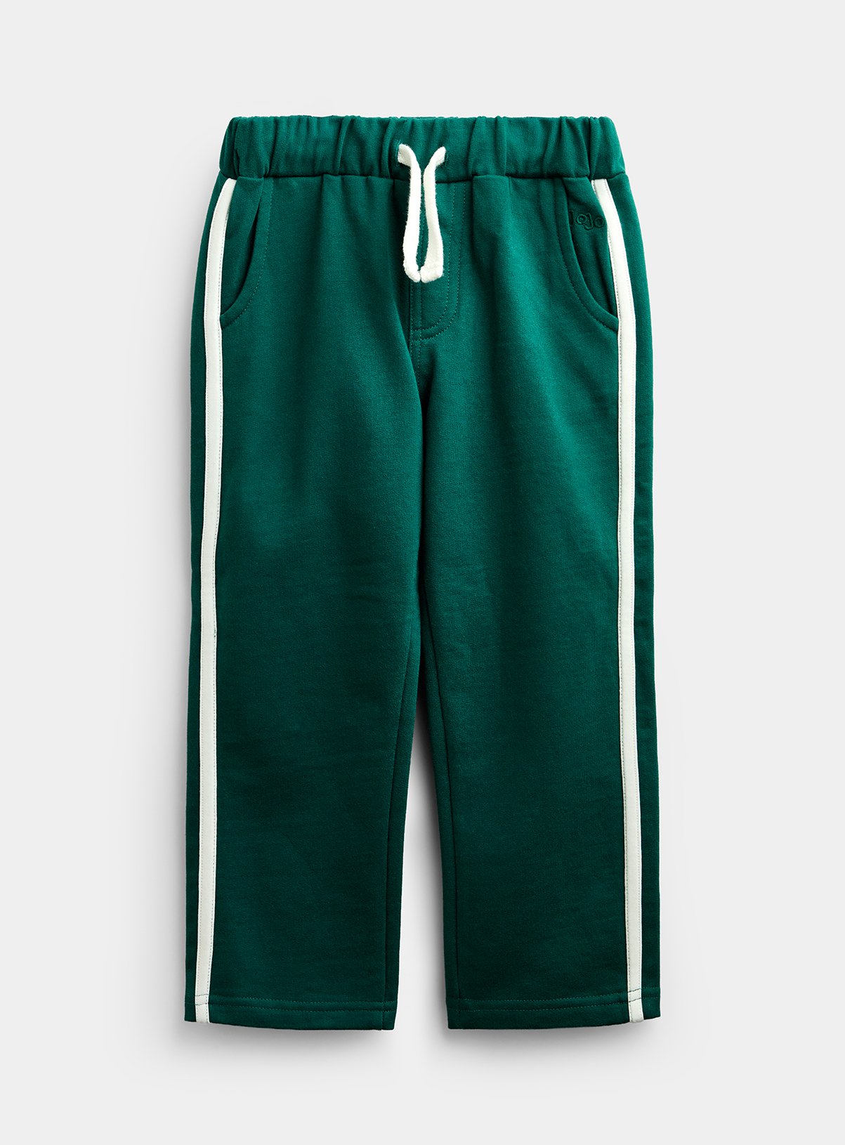 JOJO MAMAN BÉBÉ 2 Pack Straight Leg Jogger with Stripes Dark Green 12-18 months - Image 2 thumbnail
